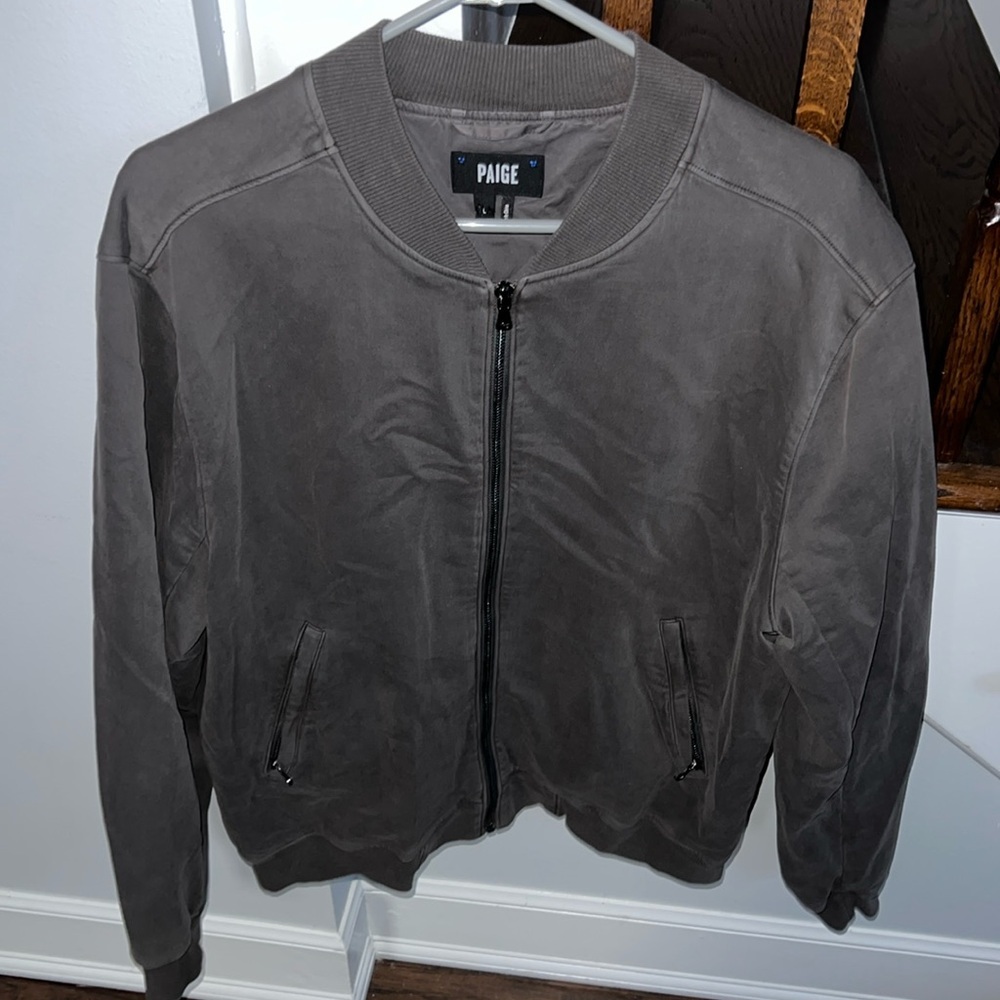 Paige Men’s Gray Bomber Jacket
